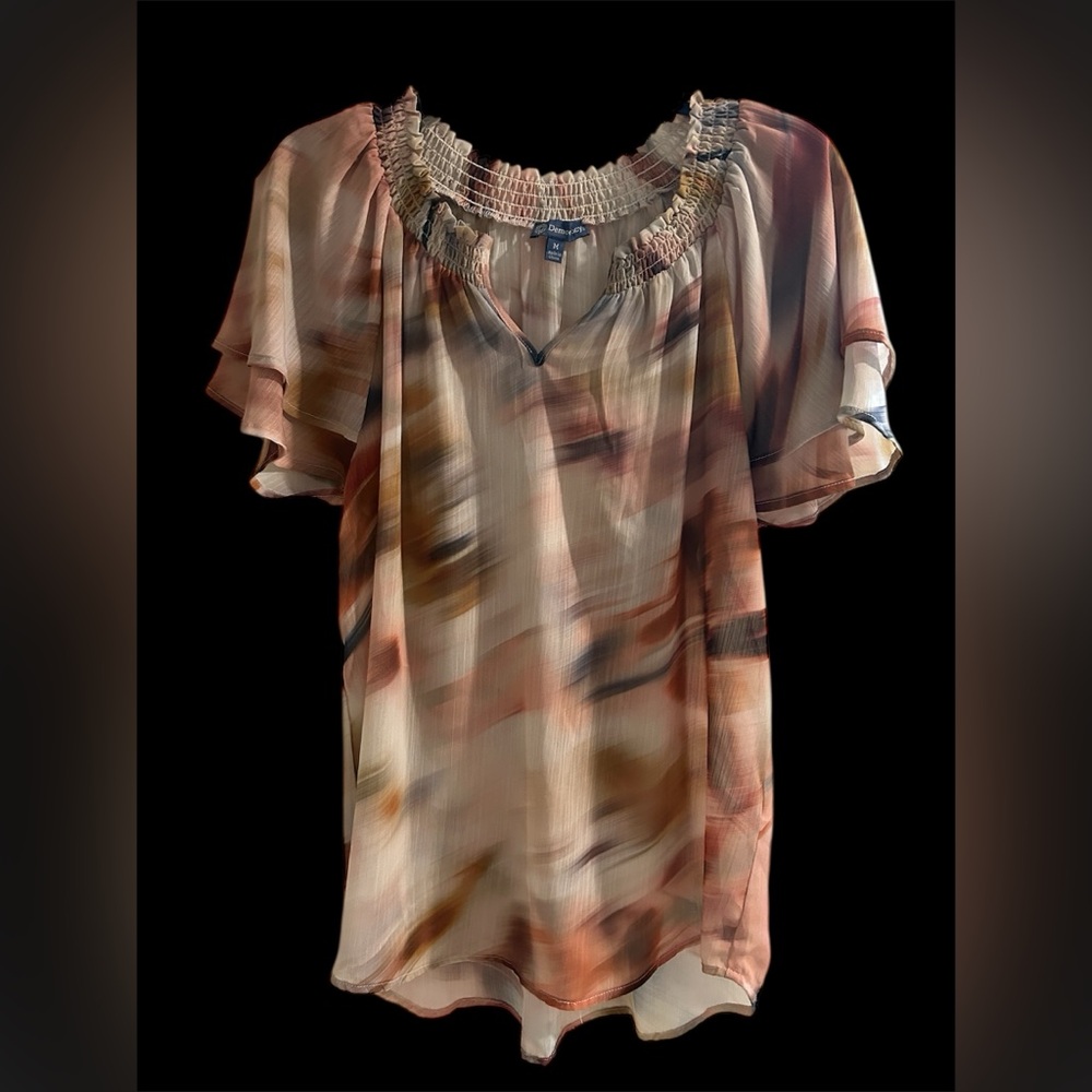 Democracy Multicolor Blouse with Flowing Sleeves